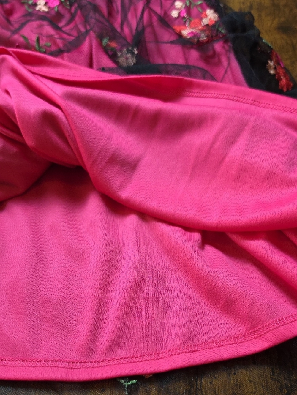 LULAROE | Lola Stretch Whimsygoth Fairy Floral Embroidered Mesh Midi Skirt | L - Picture 5 of 9
